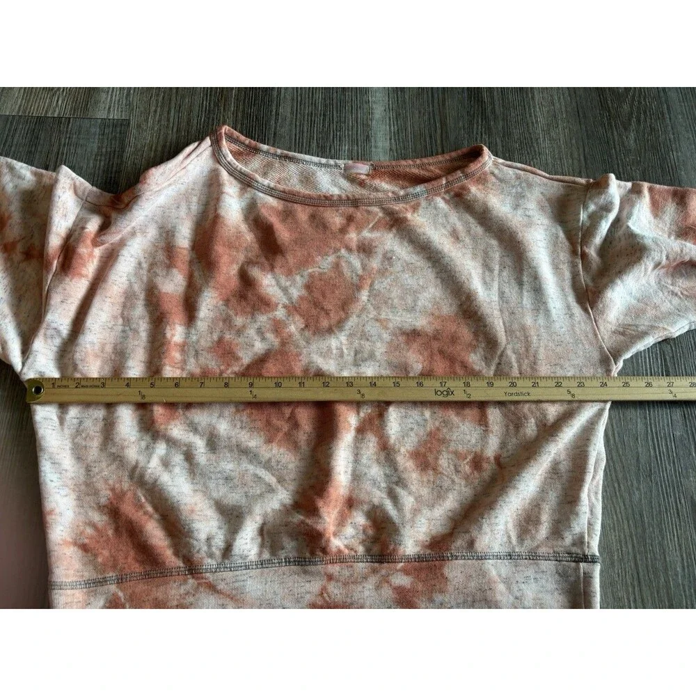 Free People Movement Orange Tie Dye Oversized Sweatshirt Top Women’s Size Small